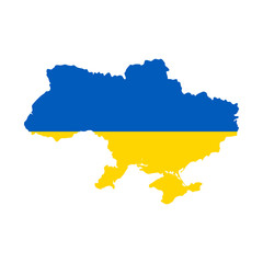 Ukraine map with flag inside. Vector eps10 - obrazy, fototapety, plakaty