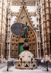 Copy of the statue on top Giralda Sevilla Cathedral. Andalusia, Spain.