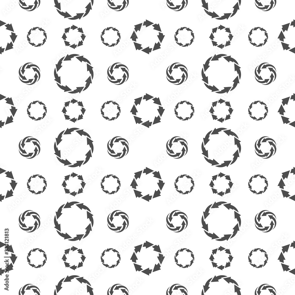 Poster seamless pattern for interface design. refresh and reload arrows icon background.