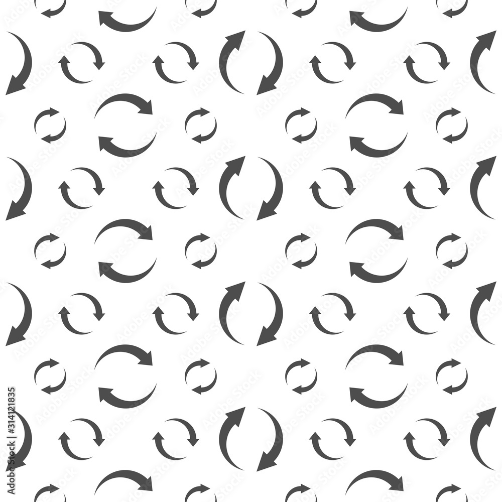 Poster seamless pattern for interface design. refresh and reload arrows icon background.