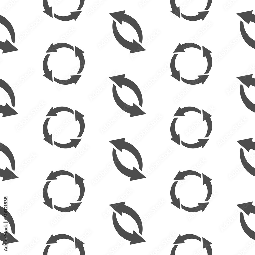 Poster seamless pattern for interface design. refresh and reload arrows icon background.