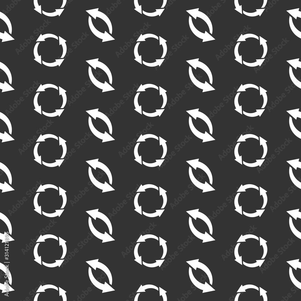 Poster seamless pattern for interface design. refresh and reload arrows icon background.