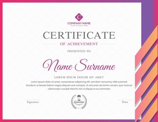 Creative modern Certificate. Template diploma currency border. Award background Gift voucher. Vector illustration.