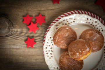 Small donuts with icing.