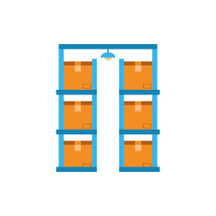 Isolated delivery boxes and lamp vector design