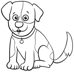 spotted puppy cartoon character coloring book page