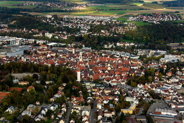Luftaufnahme des Zentrums von Biberach an der Riß in Oberschwaben