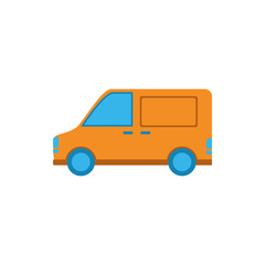 Isolated delivery truck vector design