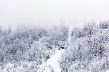 Abandoned ski jump in the Bakuriani mountains