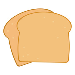 Isolated halved bread