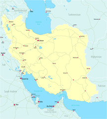 Fototapeta na wymiar Iran Karte