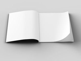 Magazine with open cover. Vertical A4 format. 3d illustration.