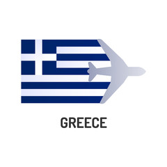 Flag of Greece color line icon. Airline network. International flights. Popular tourist destination. Pictogram for web page, mobile app, promo. UI UX GUI design element. Editable stroke.