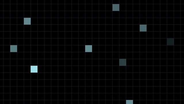 Animation of flashing white squares in a grid against a black background