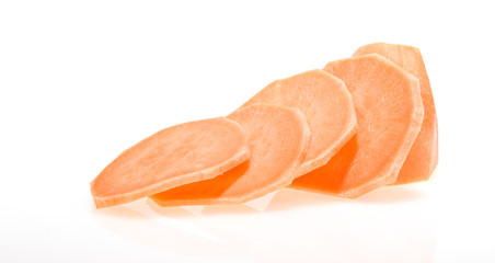 fresh sweet potato isolated on white background