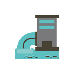 Isolated industrial factory and sea vector design