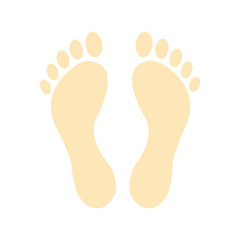 Footprint vector illustration, human foot print symbol, feet silhouette isolated on white background