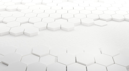 hexagonal background white creative design 3d-illustration