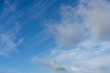 Naklejka na ściany i meble Blue Skies and Cirrus Clouds Background