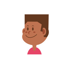 Isolated boy cartoon with brown hair vector design