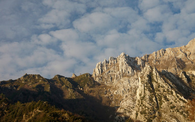 mountains and clouds