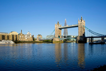 Fototapeta na wymiar UK, England, London, Shard with Tower Bridge