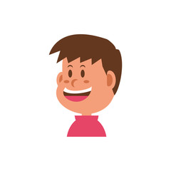 Isolated boy cartoon with brown hair vector design