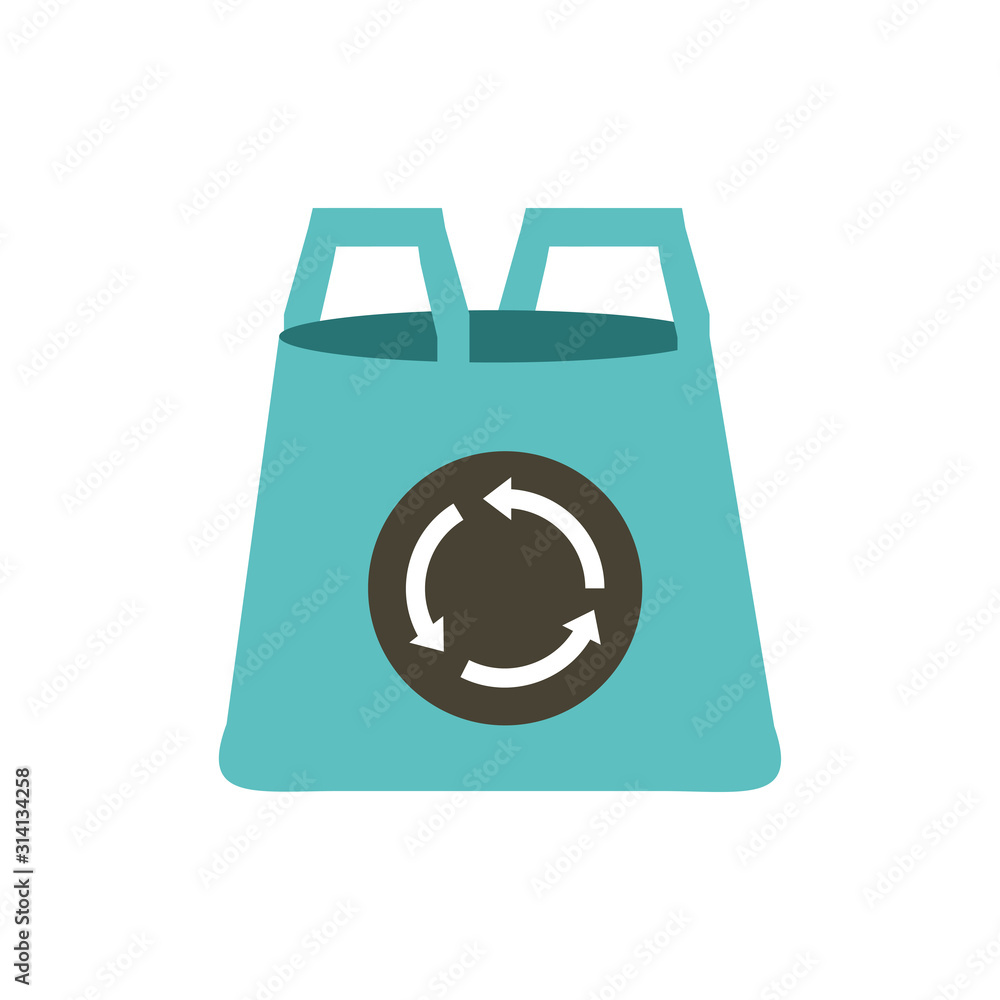 Wall mural isolated recycle bag vector design