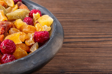 Candied fruit mix with cranberries, rhubarb, pumkin and ginger 