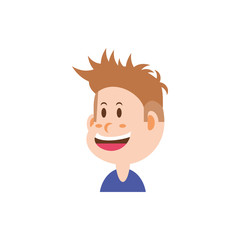 Isolated boy cartoon with brown hair vector design
