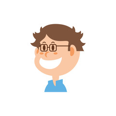 Isolated boy cartoon with glasses vector design