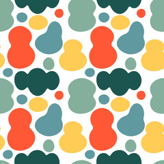 Trendy seamless pattern with graphic abstract geometric shapes. Avant-garde puzzle style. Geometric wallpaper for  cover design.