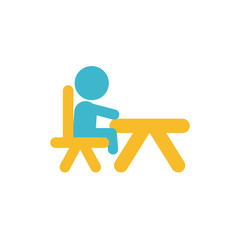 Isolated avatar boy and table vector design