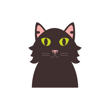 Cute black cat cartoon vector design