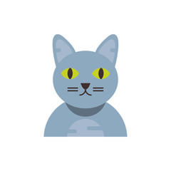 Cute grey cat cartoon vector design