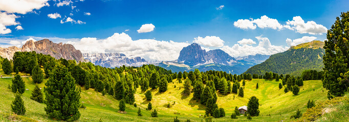 Amazing view from Seceda park. Selva di val gardena, Trentino Alto Adige, Dolomites Alps, South...