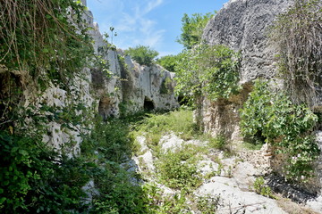 Fototapeta na wymiar Sicily - Syracuse - old stone road.
