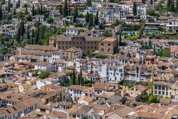 Fototapeta na wymiar Aerial view of Granada cityscape, Spain
