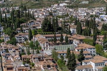 Fototapeta na wymiar Aerial view of Granada cityscape, Spain