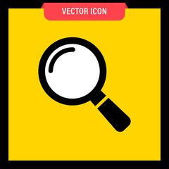 Search and zoom icon. Magnifying glass pictogram. Magnifier lupe.