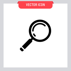 Search and zoom icon. Magnifying glass pictogram. Magnifier lupe.
