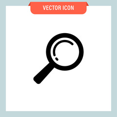 Search and zoom icon. Magnifying glass pictogram. Magnifier lupe.