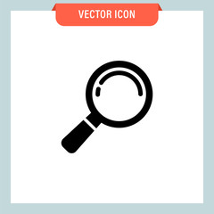 Search and zoom icon. Magnifying glass pictogram. Magnifier lupe.