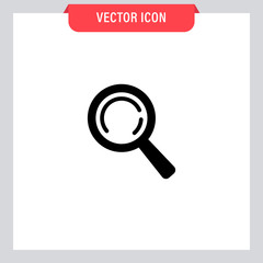 Search and zoom icon. Magnifying glass pictogram. Magnifier lupe.