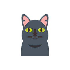 Fototapeta premium Cute black cat cartoon vector design