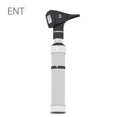 Otolaryngology ENT instrument - medical morror. Doctor eye, treating ear, throat, nose. isolated on white background. Medical concept. Vector illustration