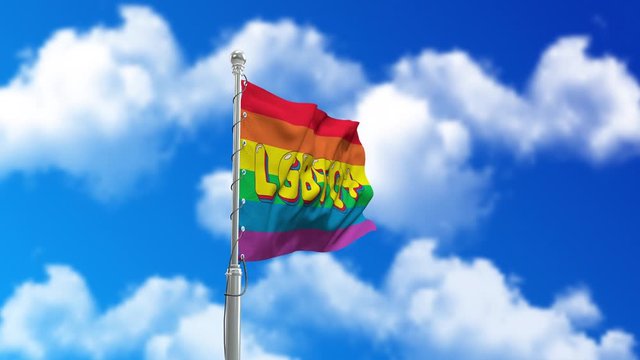 Rainbow flag, symbol of LGBTq pride, gay and lesbian. Loop waving flag