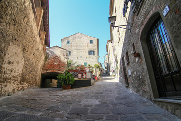 Fototapeta na wymiar historical monuments street buildings,Tuscany, Marina di Grosseto, Castiglione Della Pescaia, Italy