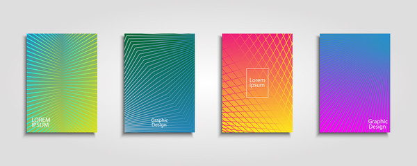 Minimal covers design. Colorful line design.