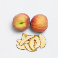 Naklejka na ściany i meble ripe and juicy apple with dried fruits